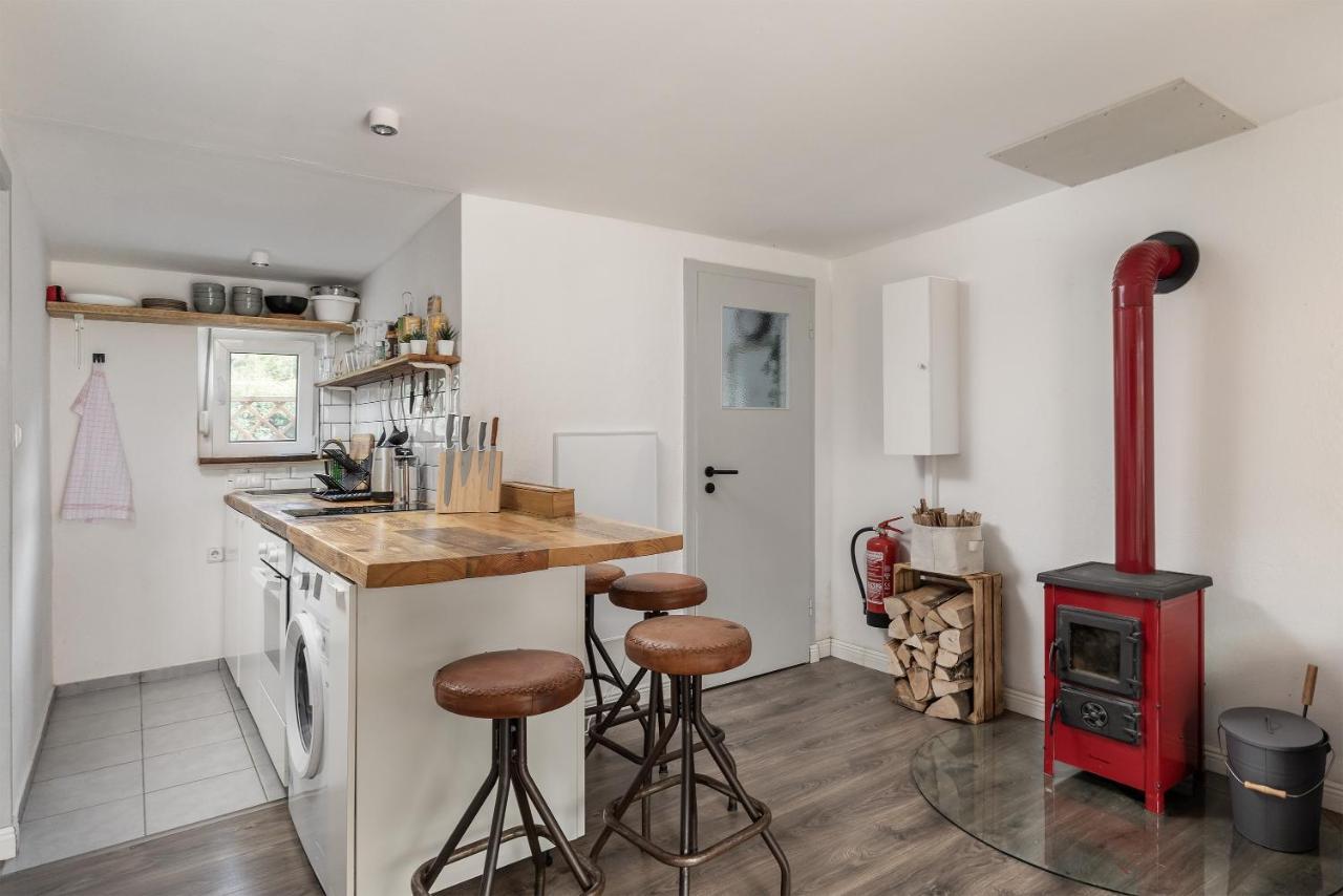 Gemutliches Tinyhouse Bungalow Mit Kamin & Sauna Am See Joachimsthal Exteriör bild