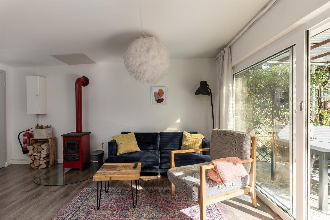 Gemutliches Tinyhouse Bungalow Mit Kamin & Sauna Am See Joachimsthal Exteriör bild